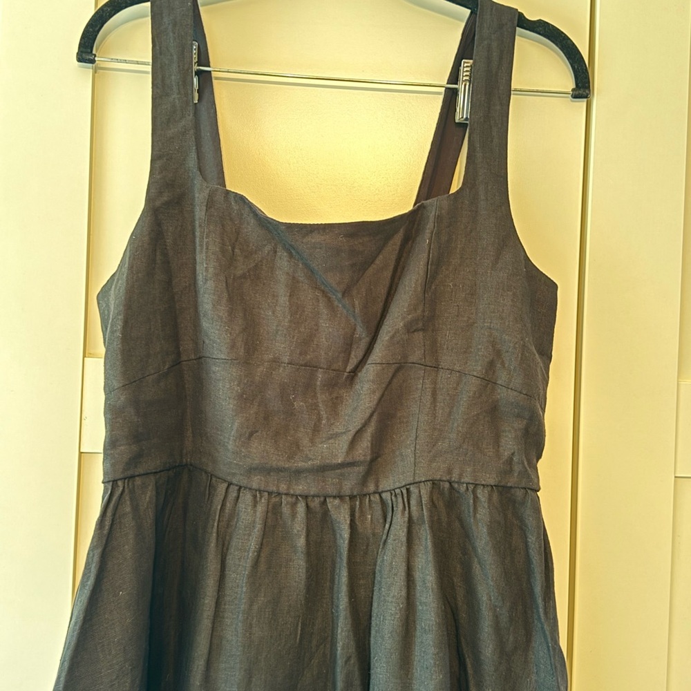 Quince linen Elegant Black Midi Dress size Large NWT - Picture 5 of 10